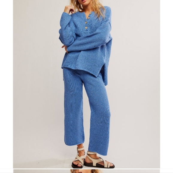 Free People Sweaters - Free People Coastal Blue Hailey Set